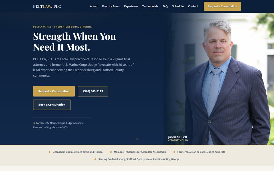 PELTLAW, PLC website homepage, built by CrestFlow Digital